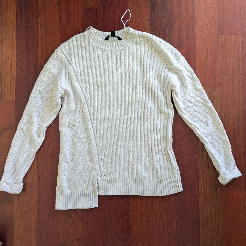 Simply Vera Vera Wang Asymmetrical Hem Textured Sparkly Sweater